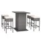 Square Outdoor Bar Table with 4 Stools for Backyard and Poolside